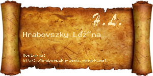 Hrabovszky Léna névjegykártya
